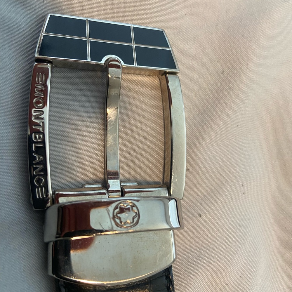 Montblanc Black and Silver Belt Accessory